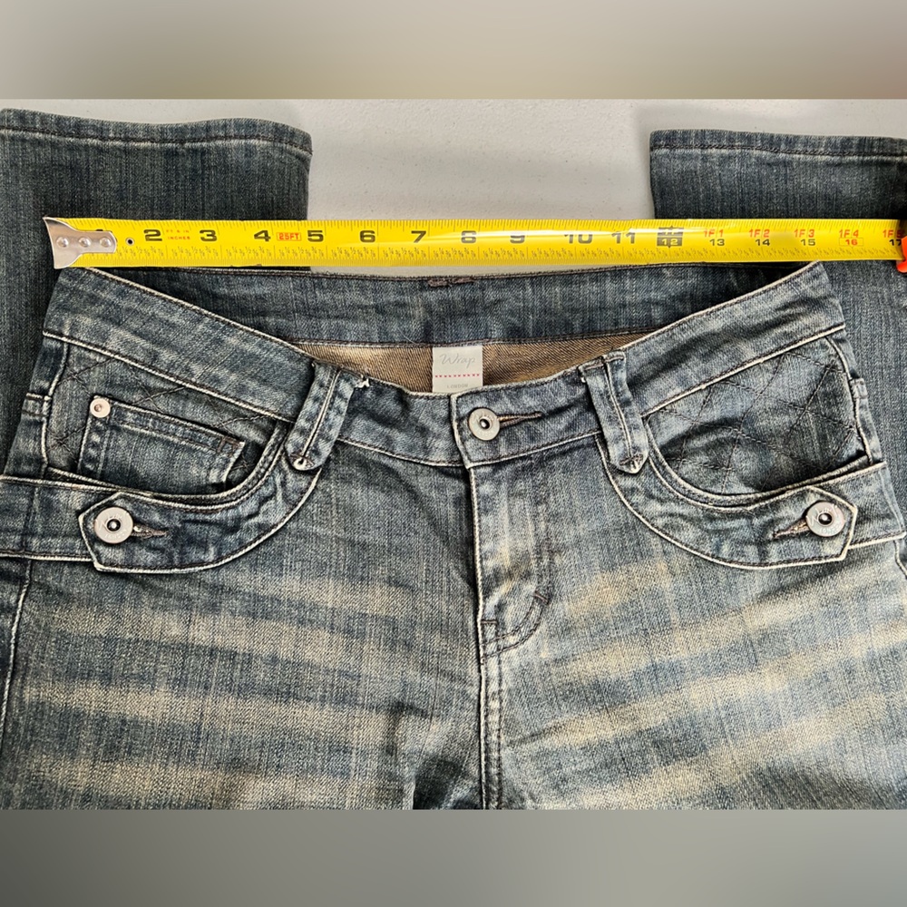 Wrap London Funky Denim Jeans with Light Tan at Top, Size 6 - Picture 6 of 16